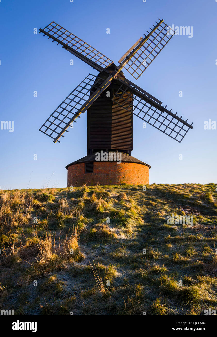 Brill Windmühle auf einer klaren Wintern Morgen, Brill Hill, Buckinghamshire, England, UK Stockfoto