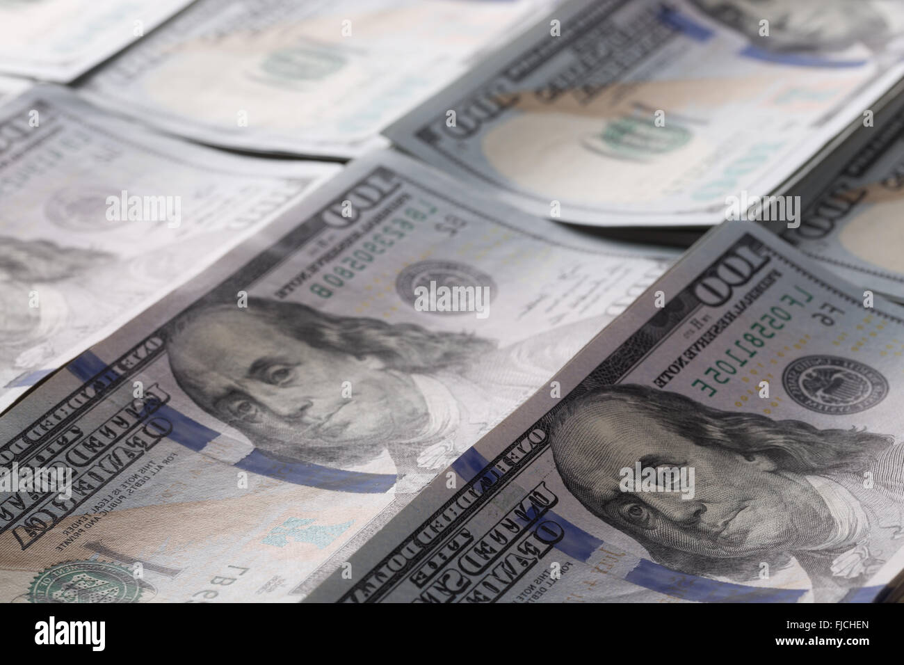 Nahaufnahme des US-Dollar. Stockfoto