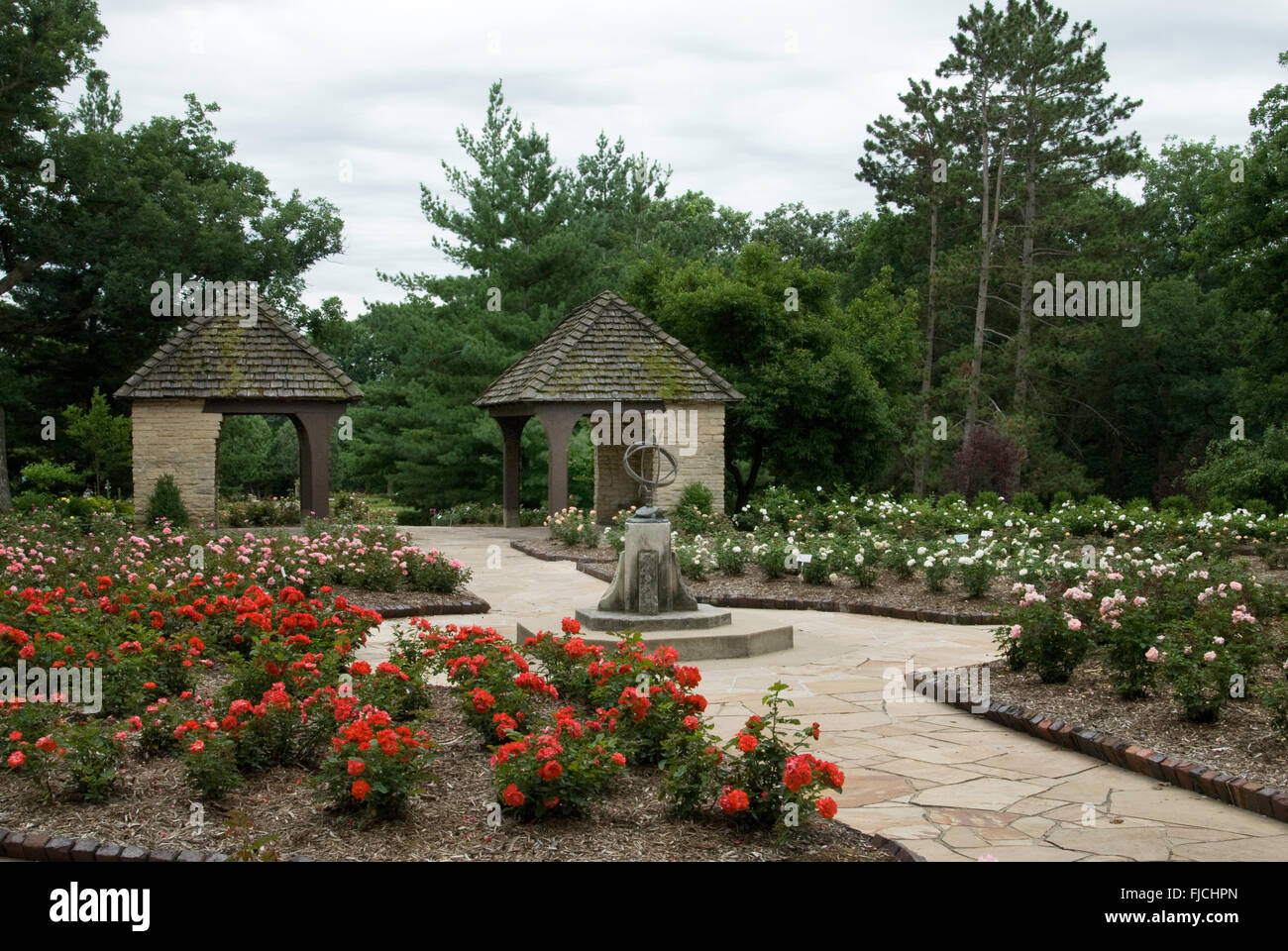 Des Moines Iowa Rosengarten im Kunstmuseum Stockfoto