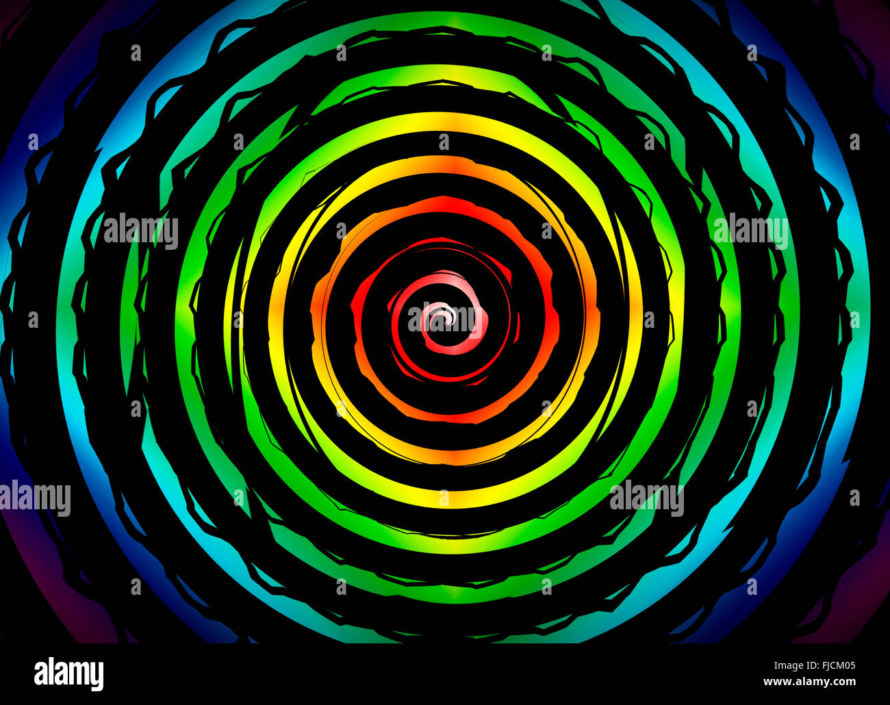 Psychedelische Hypnose swirl Hintergrund optische Täuschung illustration Stockfoto