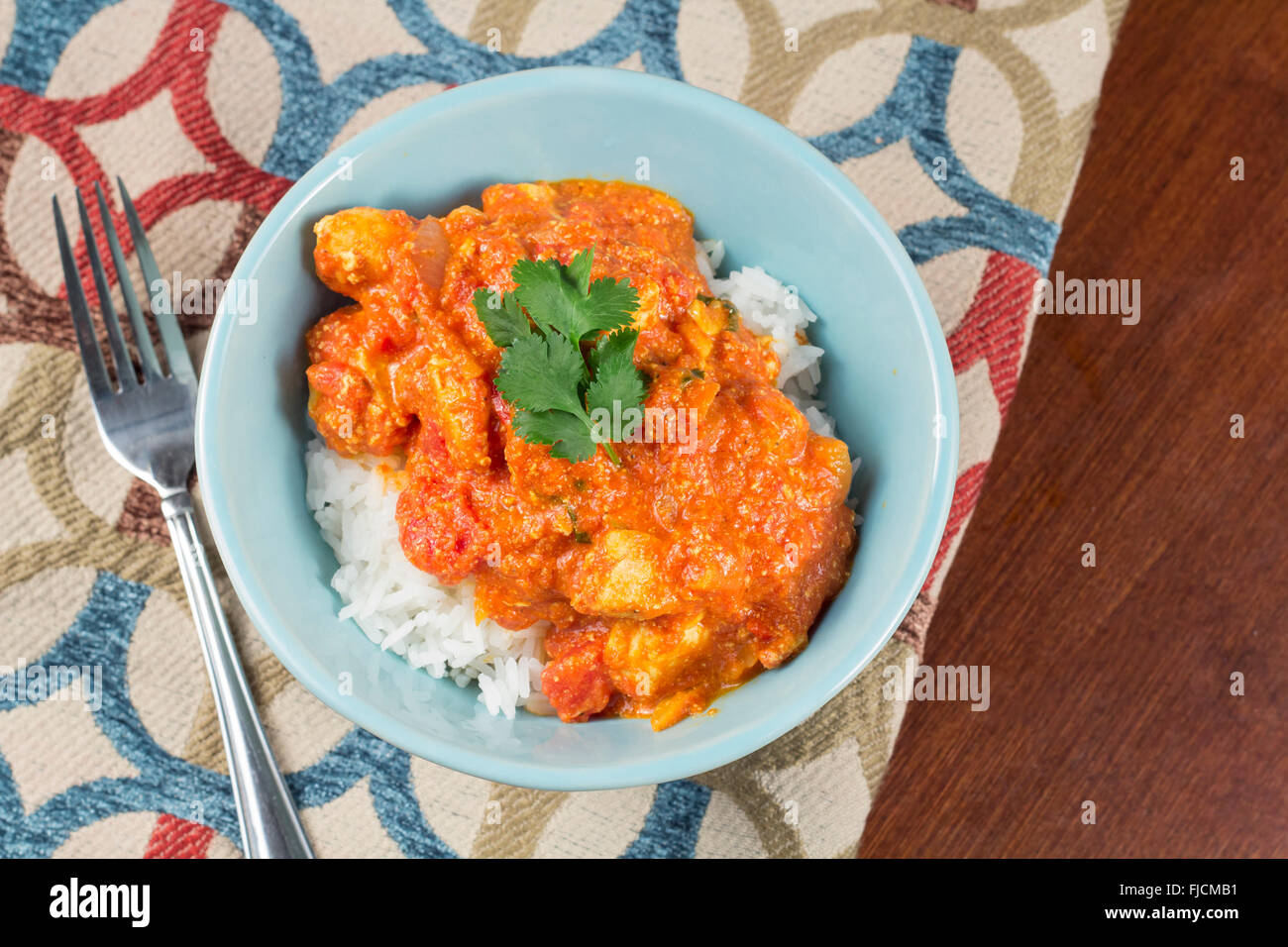 Würzige Tikka Masala Curry Huhn bereit, gegessen zu werden Stockfoto