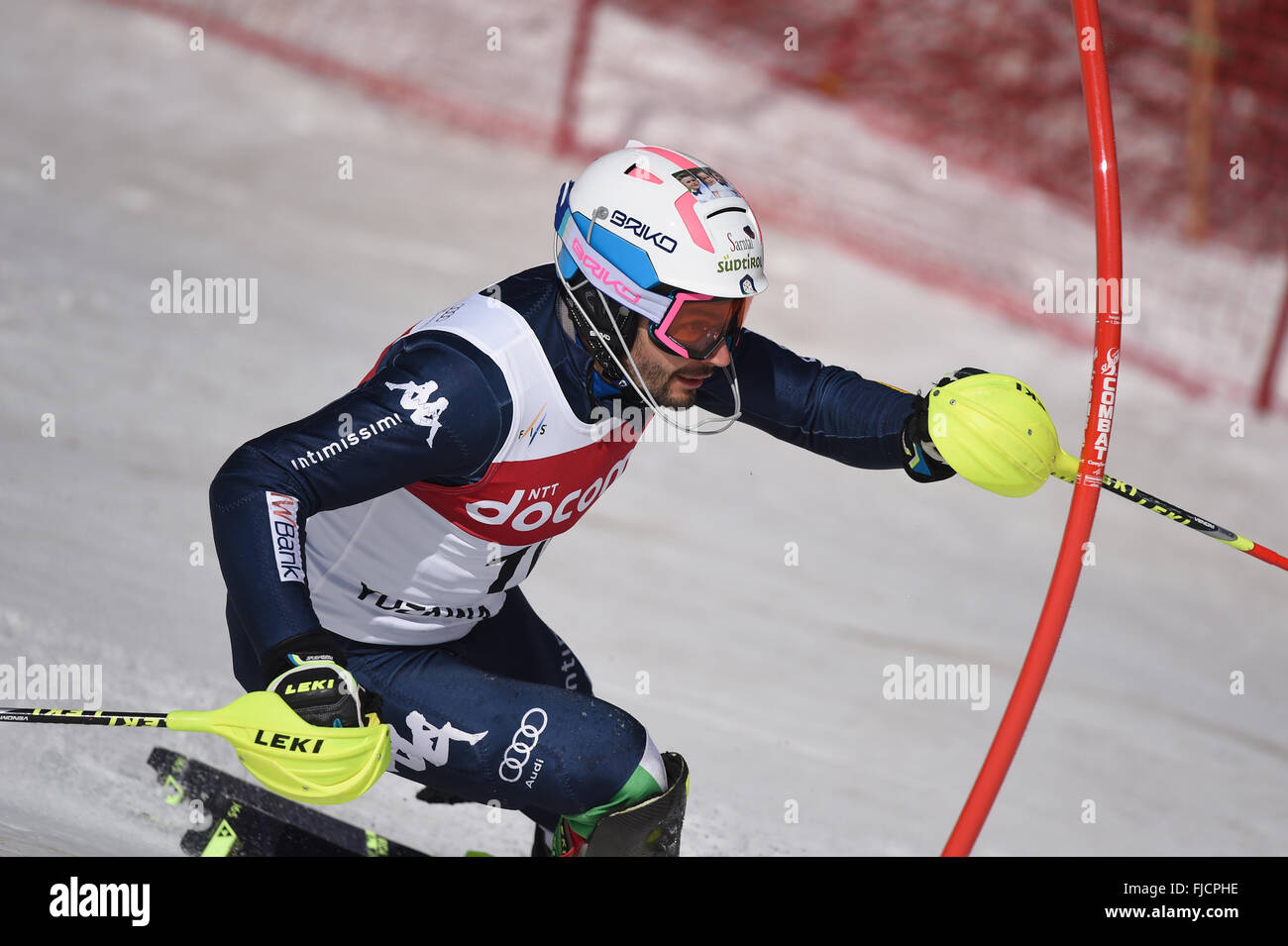 Yuzawa-Machi, Niigata, Japan. 14. Februar 2016. Patrick Thaler (ITA) Ski Alpin: FIS Ski Alpin Weltcup Herren Slalom in Yuzawa Naeba Naeba Ski Resort in Yuzawa-Machi, Niigata, Japan. © AFLO SPORT/Alamy Live-Nachrichten Stockfoto