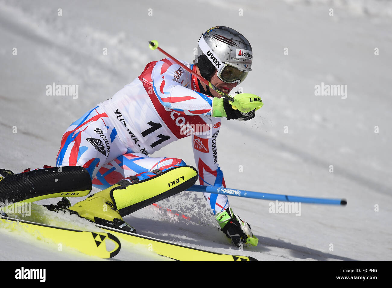 Yuzawa-Machi, Niigata, Japan. 14. Februar 2016. Julien Lizeroux (FRA) Ski Alpin: FIS Ski Alpin Weltcup Herren Slalom in Yuzawa Naeba Naeba Ski Resort in Yuzawa-Machi, Niigata, Japan. © AFLO SPORT/Alamy Live-Nachrichten Stockfoto