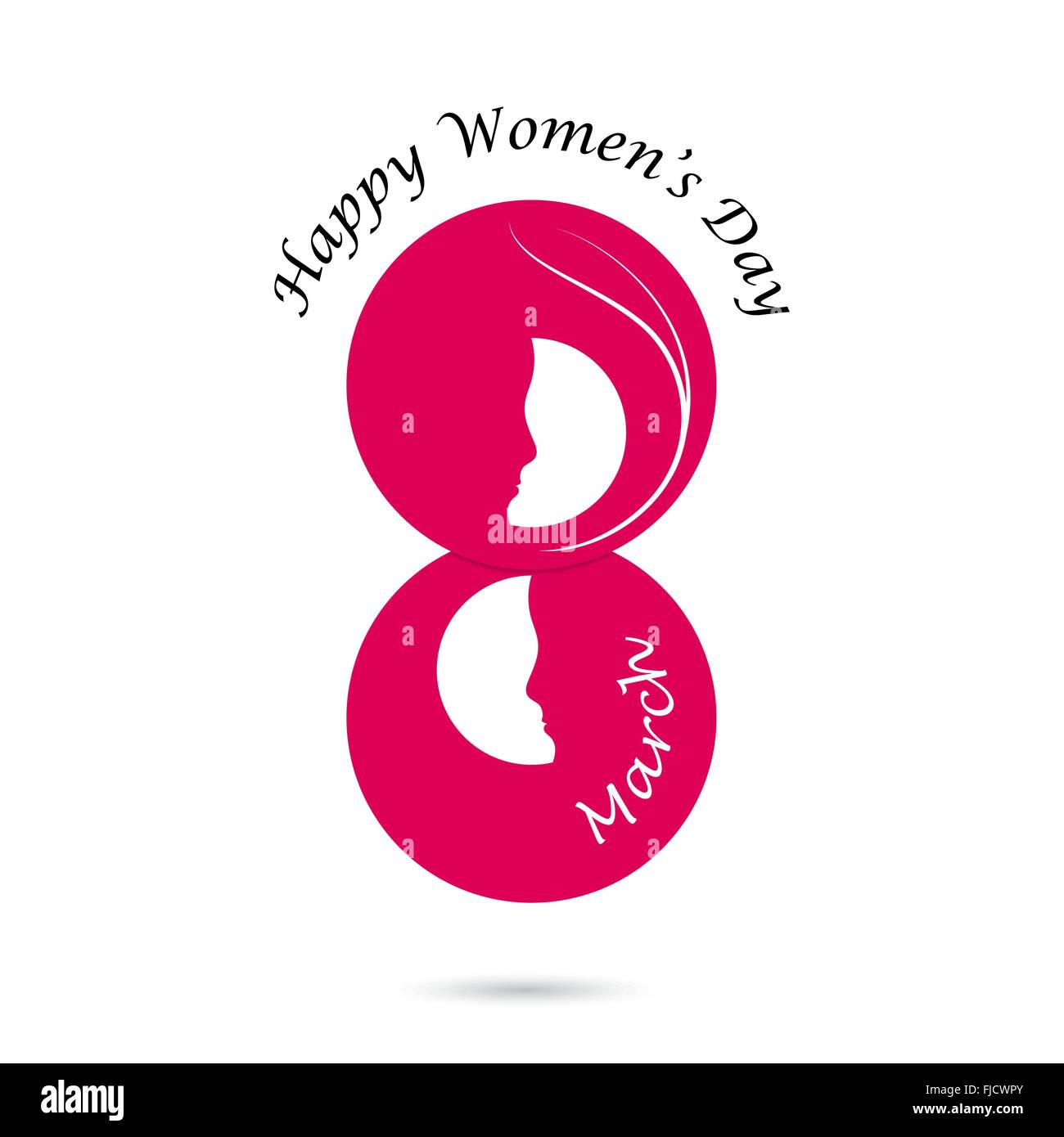 8. März-Logo Vektor gestalterischen mit internationalen Frauen Tag Konzept. Damen-Tag-Symbol. Wirtschaft, Bildung und Industrie Stock Vektor