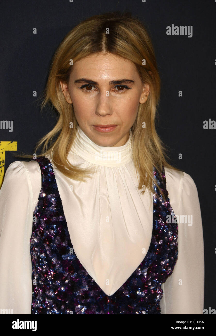 New York, New York, USA. 1. März 2016. Schauspielerin ZOSIA MAMET besucht die New Yorker Premiere von "Whiskey, Tango, Foxtrott" an der AMC Loews Lincoln Square Theatre statt. Bildnachweis: Nancy Kaszerman/ZUMA Draht/Alamy Live-Nachrichten Stockfoto