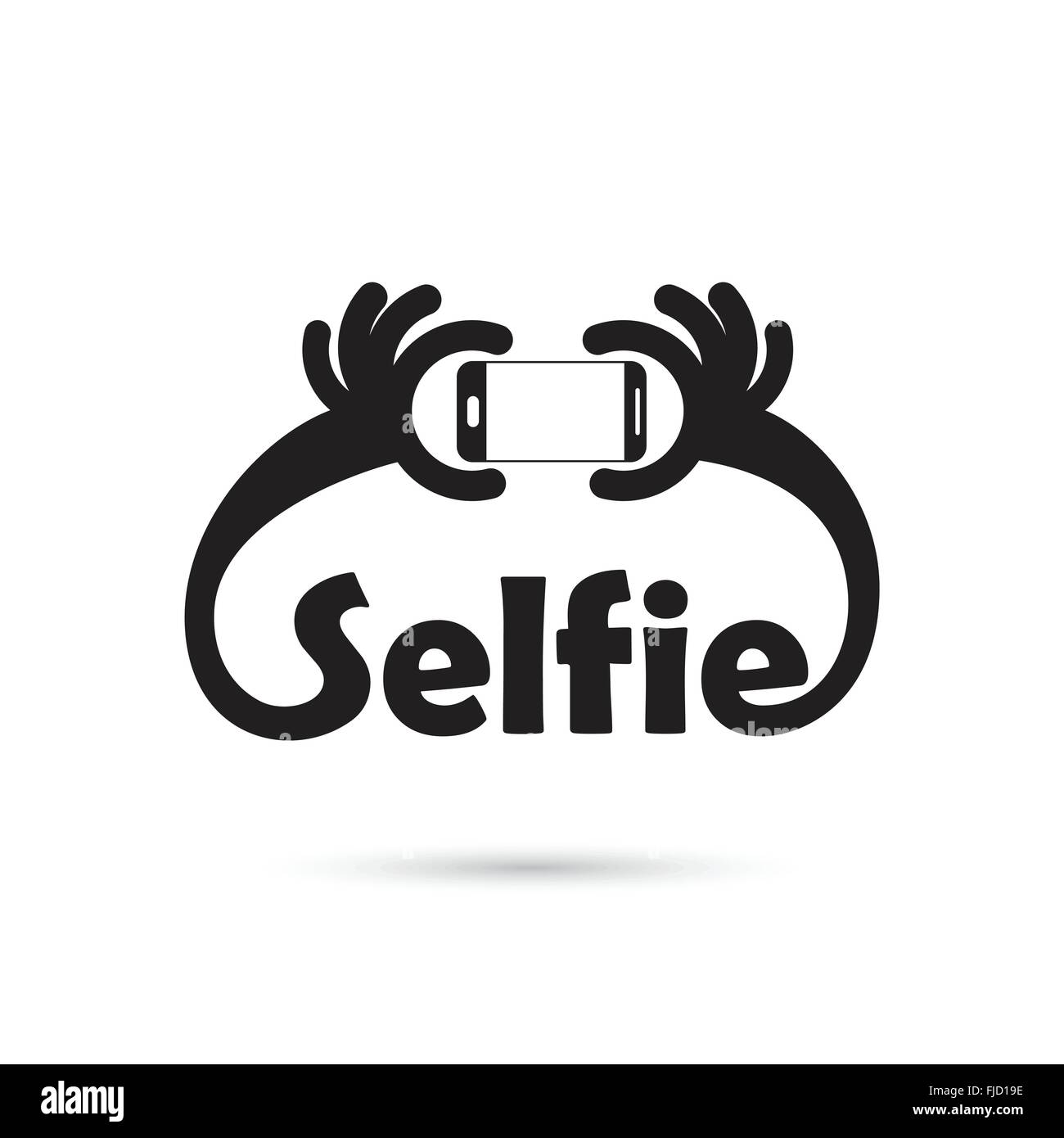Einnahme von Selfie Porträtfoto auf Smartphone-Konzept-Symbol. Selfie-Konzept-Design-Element. Vektor-illustration Stock Vektor