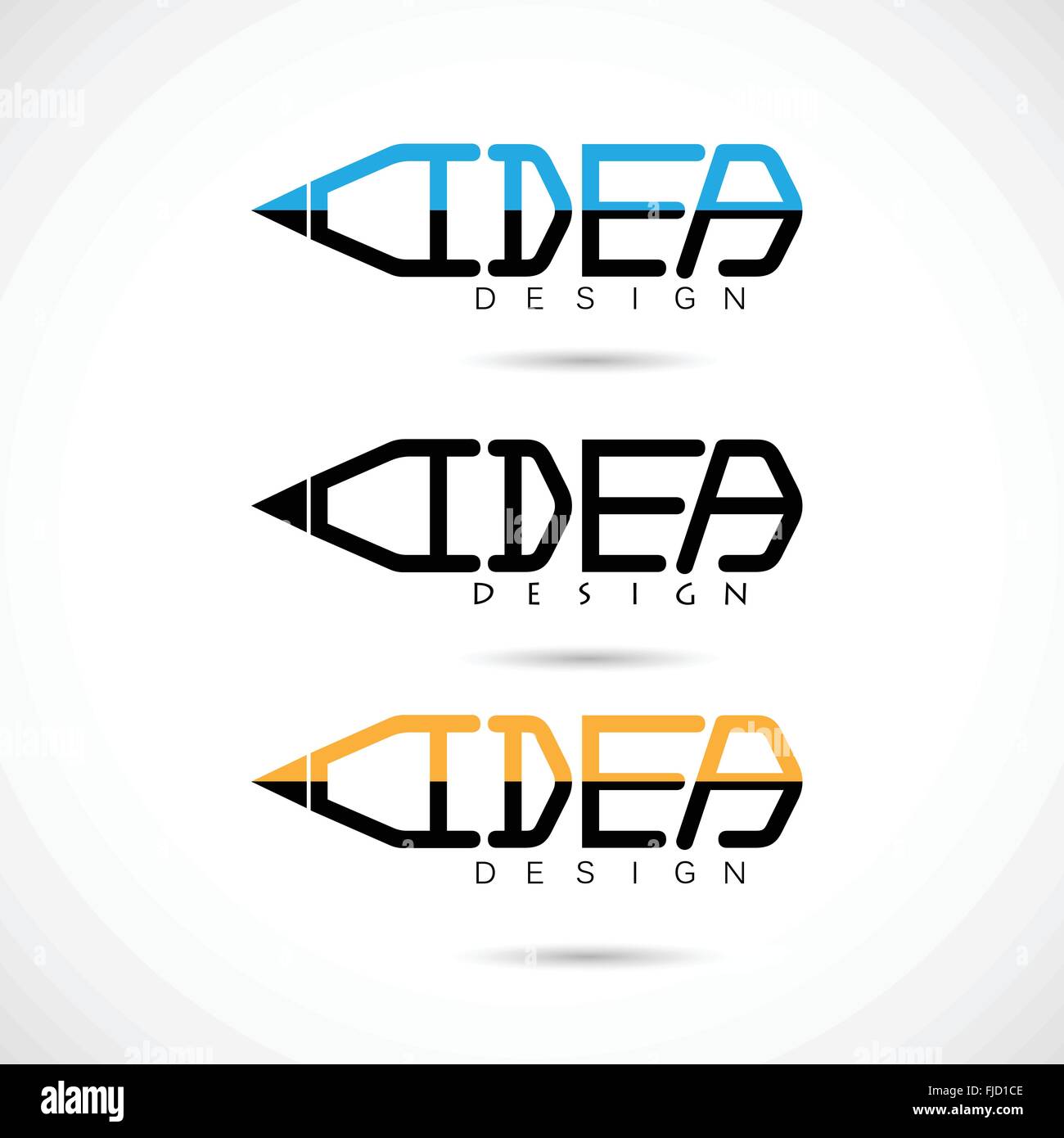 Kreative Bleistift-Logo-Design. Konzept der Ideen Inspiration, Innovation, Erfindung, effektive denken, wissen. Geschäft Zeichen Stock Vektor