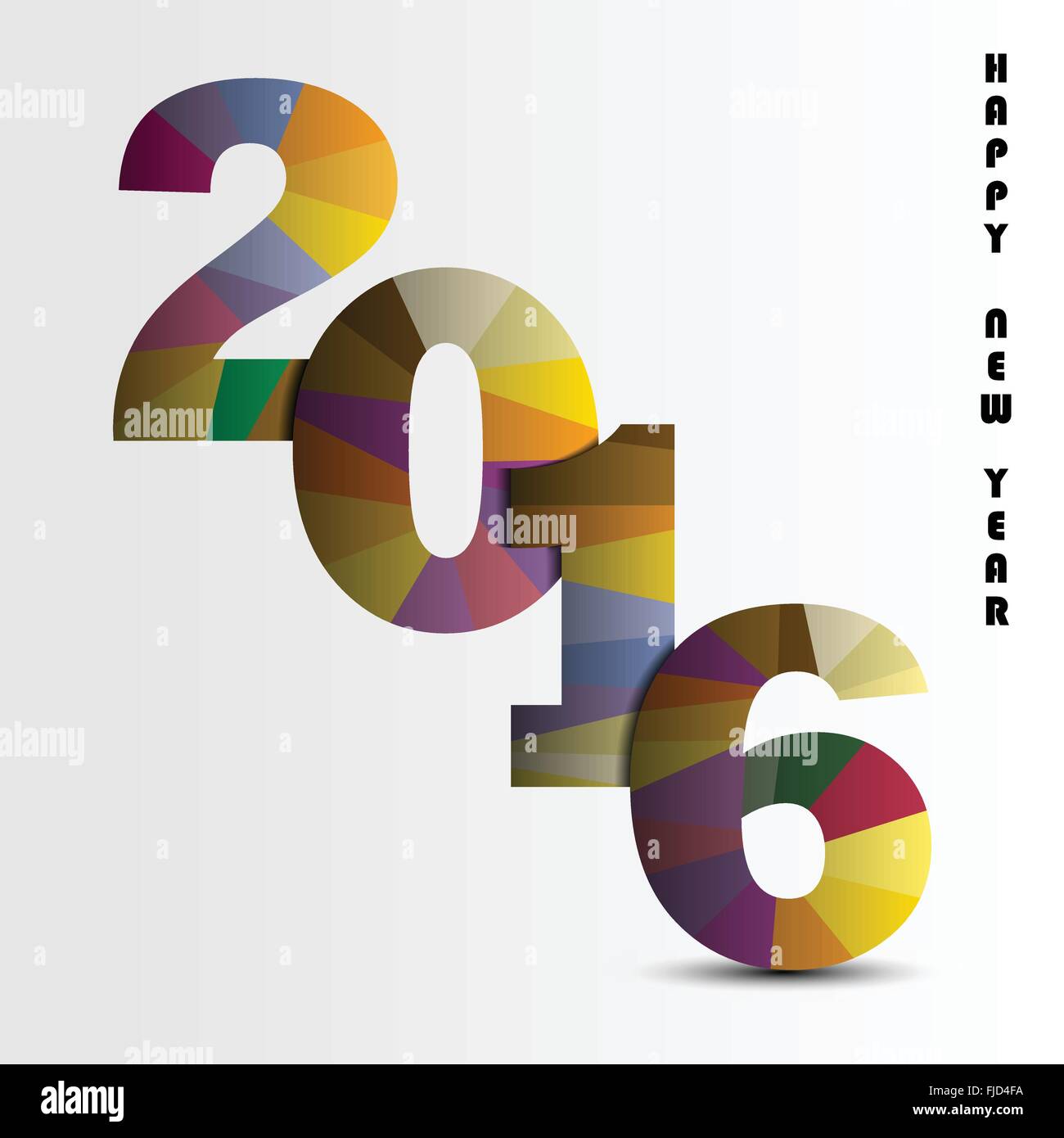 Happy New Year 2016.Colorful Grußkarte Design. Vektor-Illustration für Ferien-Design. Party Plakat, Grußkarte Stock Vektor