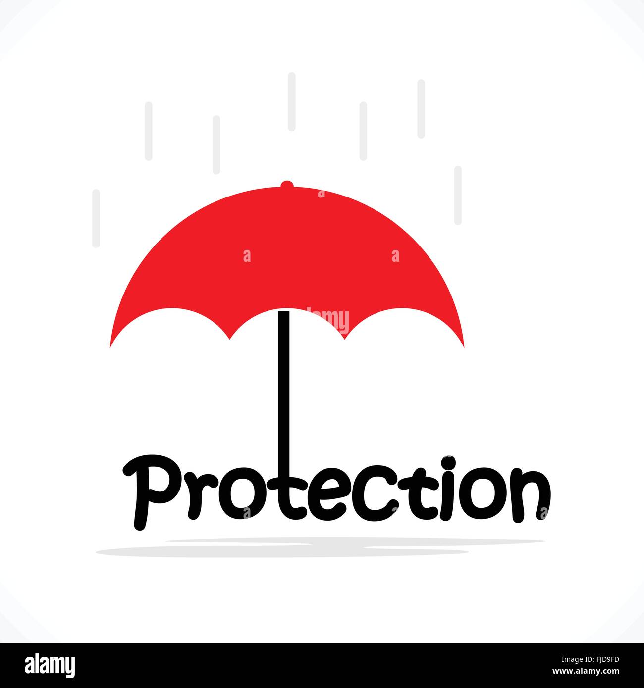 Schutz Titeltexte mit dem roten Dach. Schutz und Sicherheit-Konzept. Vektor-illustration Stock Vektor