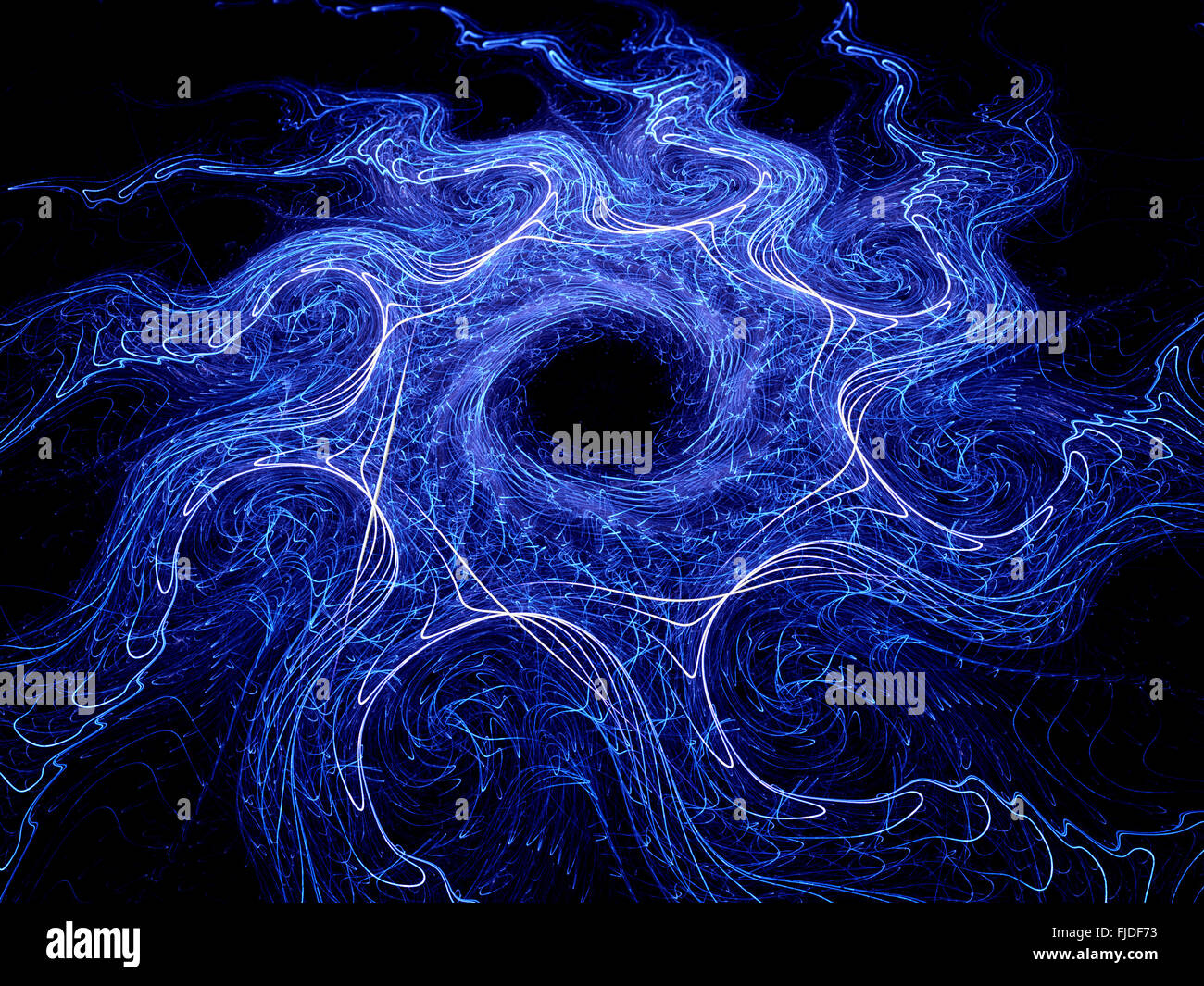 Blau leuchtende Fraktale Objekt gnarl, computergenerierten abstrakten Hintergrund Stockfoto