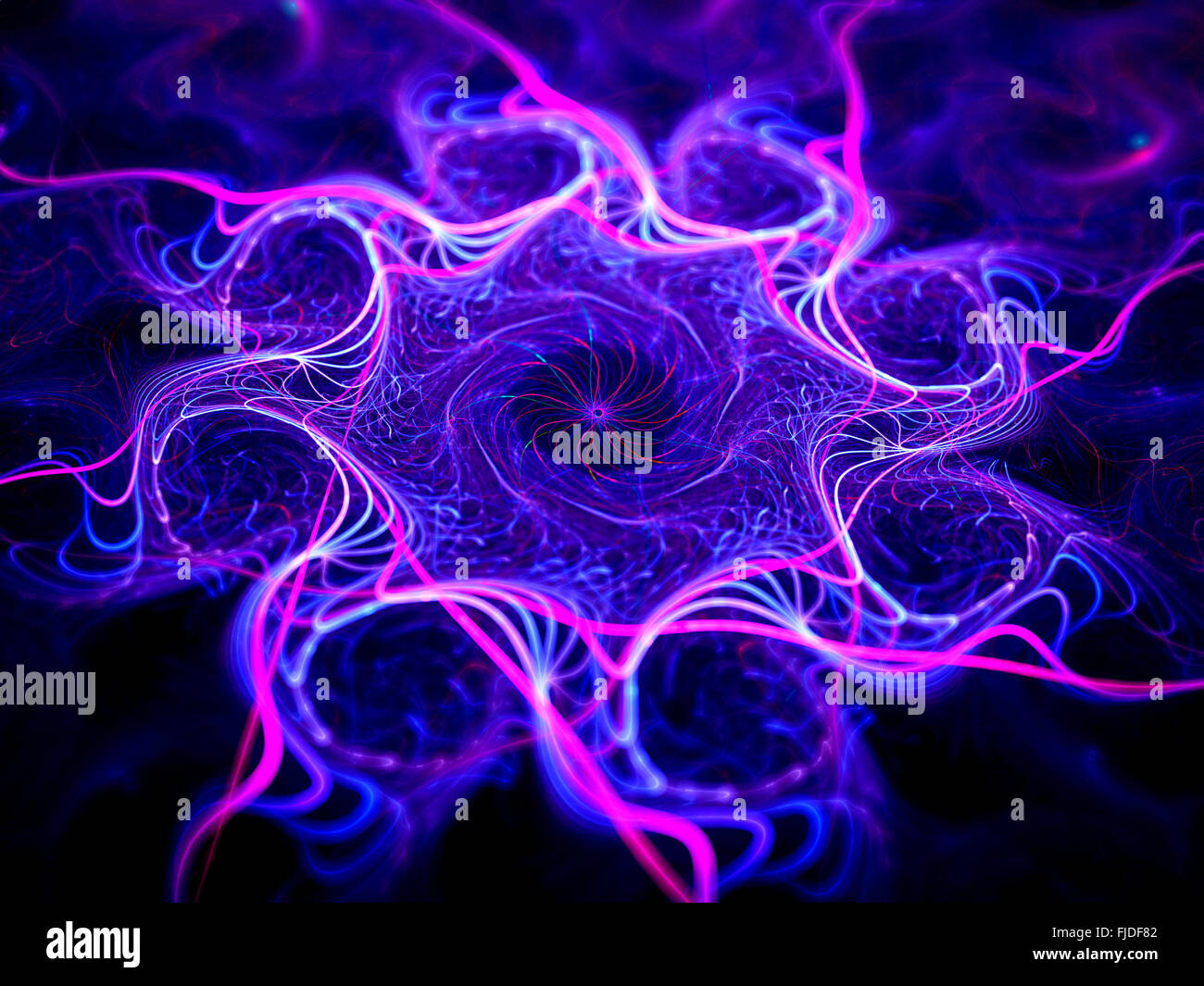 Bunt leuchtende Knorz Fraktale, generiert Computer abstrakten Hintergrund Stockfoto