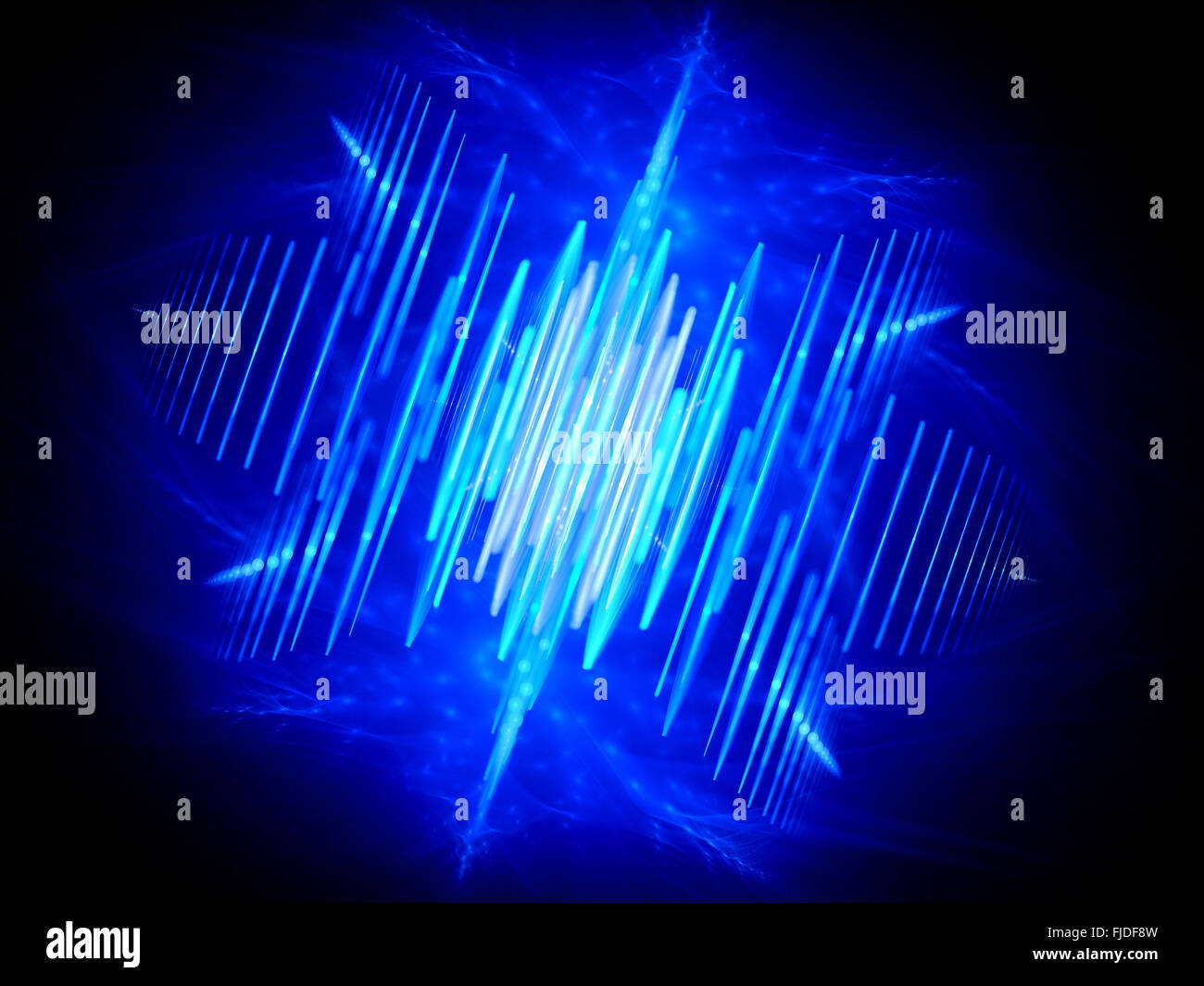 Blau leuchtende Welle geformt Signal, computergenerierten abstrakten Hintergrund Stockfoto