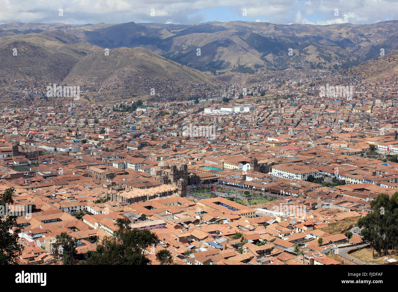 Blick über die Dächer von Cusco Stockfoto