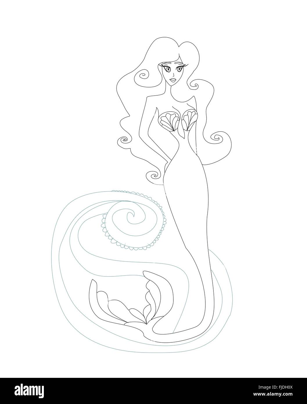 Malvorlage Meerjungfrau Stockfotos und bilder Kaufen Alamy