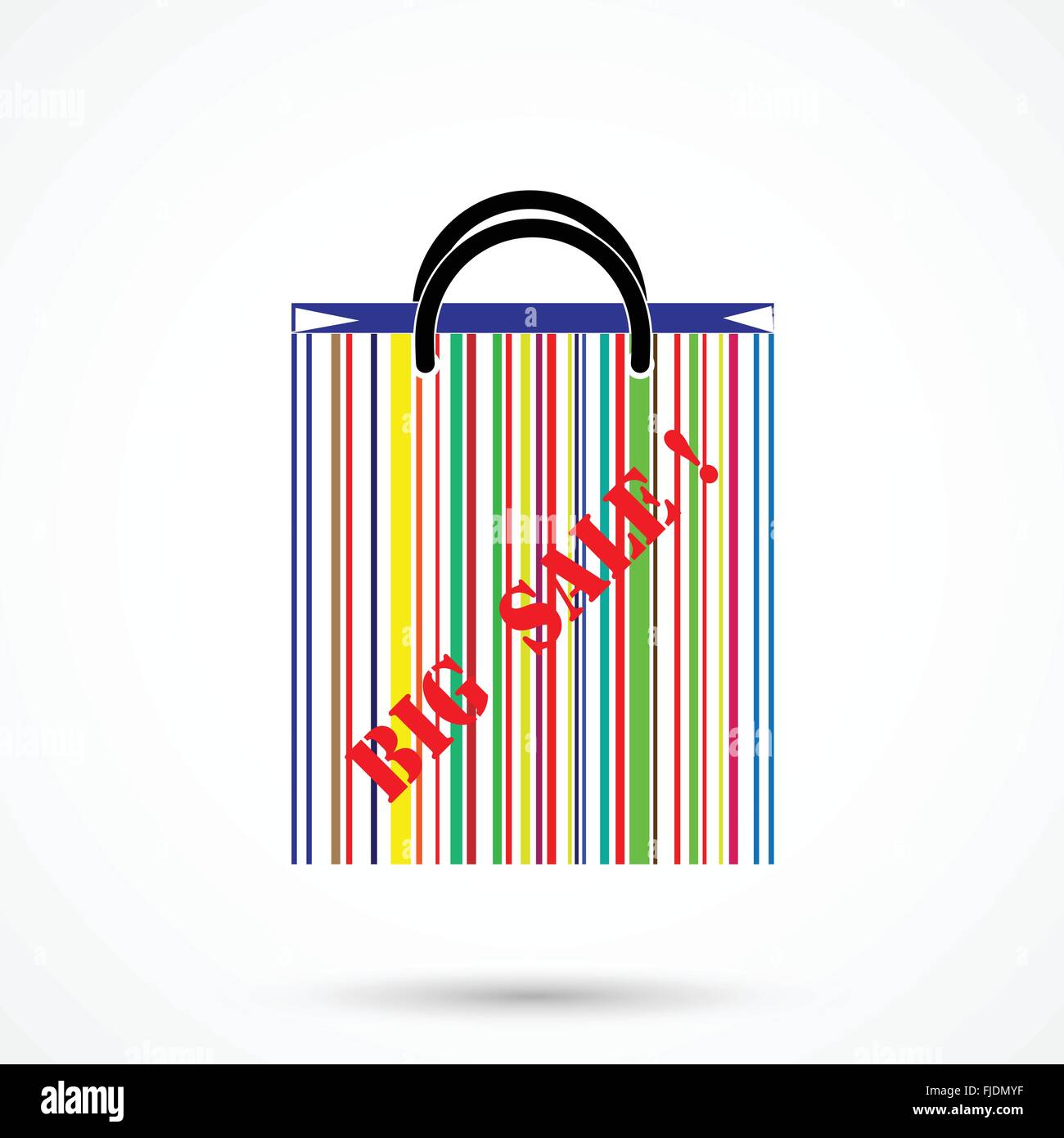 Kreative abstrakte Einkaufstasche-Logo-Design mit Barcode-Symbol. Verkauf-Symbol, Rabatt, Förderung, Verkauf-Konzept. Vektor-Illustration. Stock Vektor