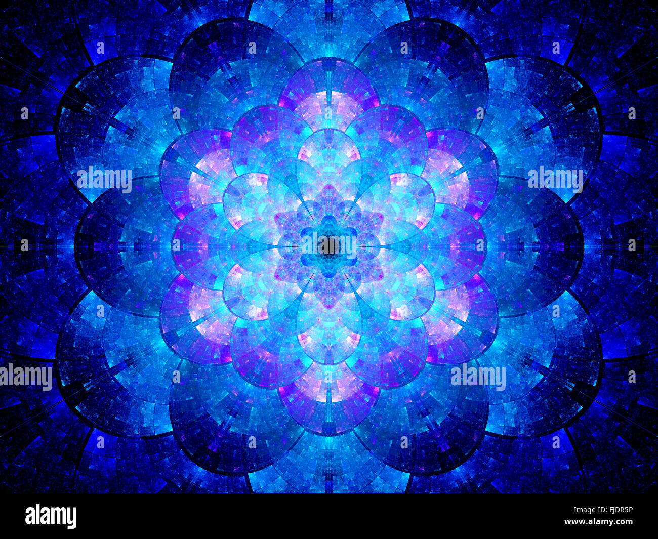 Bunte futuristische Mandala Kunstwerk, Computer generierte abstrakten Hintergrund Stockfoto
