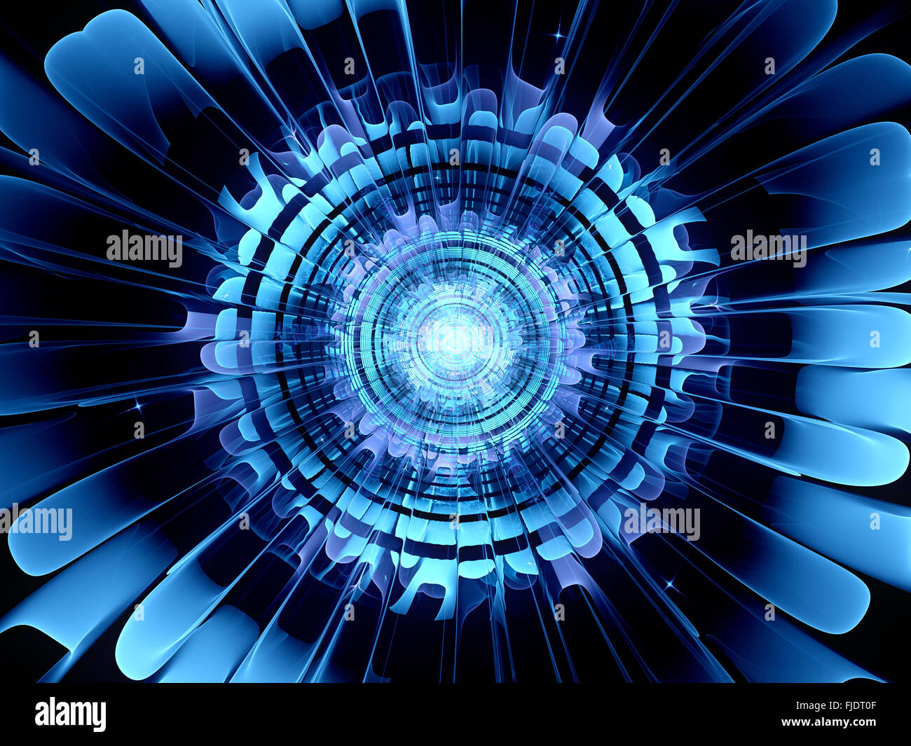Futuristische blaue neue Technologie, Computer generiert abstrakten Hintergrund Stockfoto