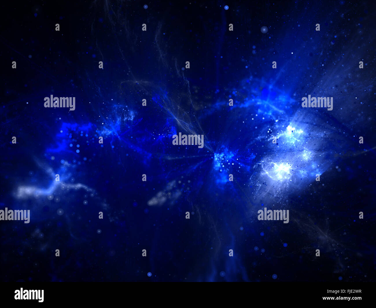 Junge Sterne mit Nebel im Raum, computergenerierten abstrakten Hintergrund Stockfoto