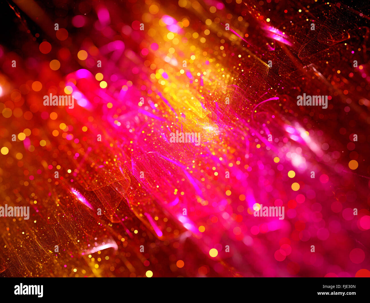 Bunte Fraktale glühende Partikel, unscharf, computergenerierten abstrakten Hintergrund Stockfoto
