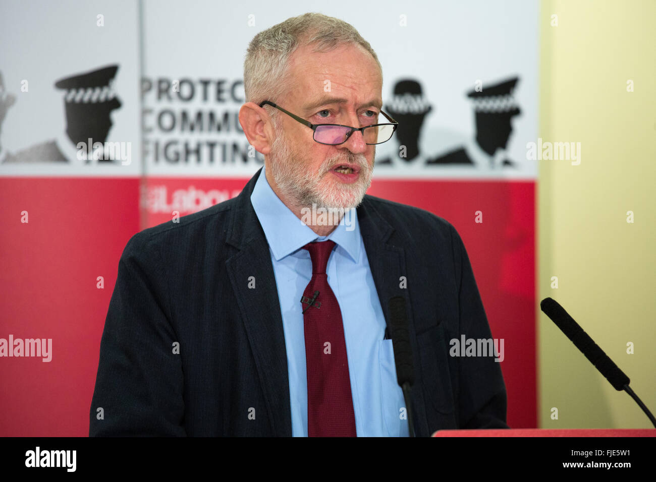 Jeremy Corbyn Labour Kampagne für Polizei und Kriminalität Kommissar Wahlen in Birmingham. Stockfoto