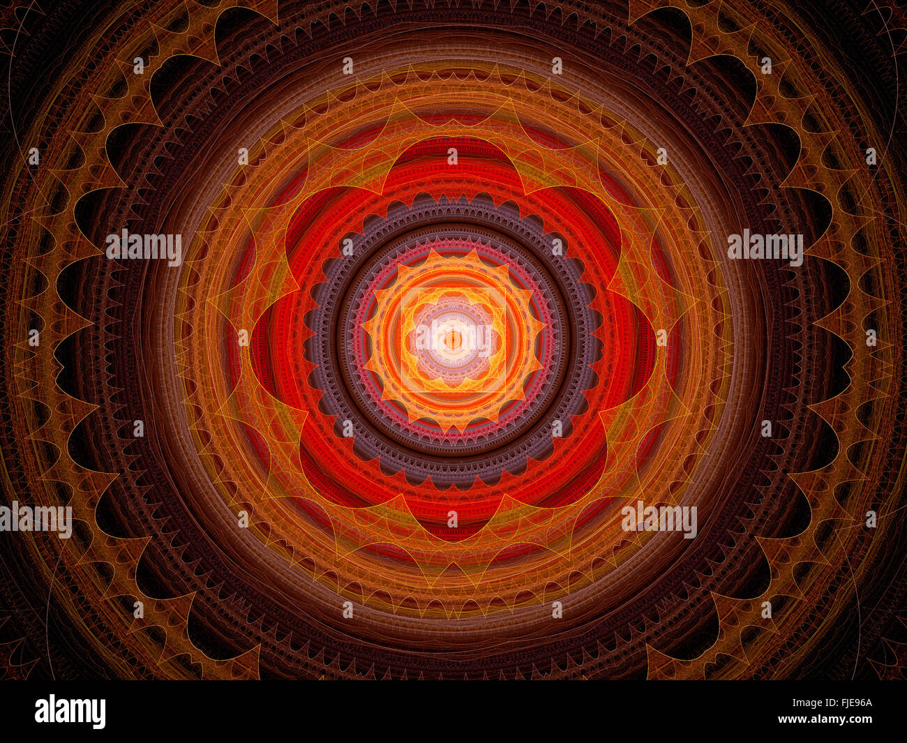 Bunte Fraktale Mandala, Computer generierte abstrakten Hintergrund Stockfoto