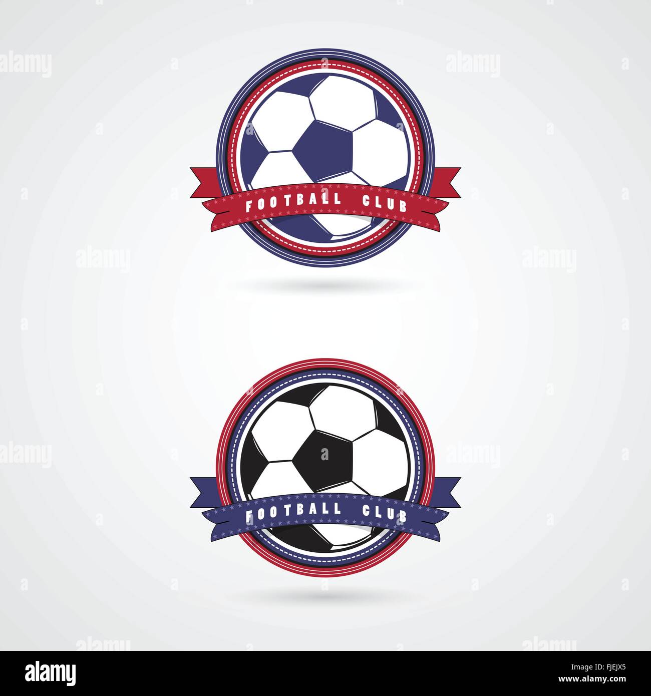 Fußball Fußball Abzeichen Logo Design-Vorlagen. Sport-Team-Identität. Sammlung von Fußball Themen T Shirt Grafiken. Stock Vektor