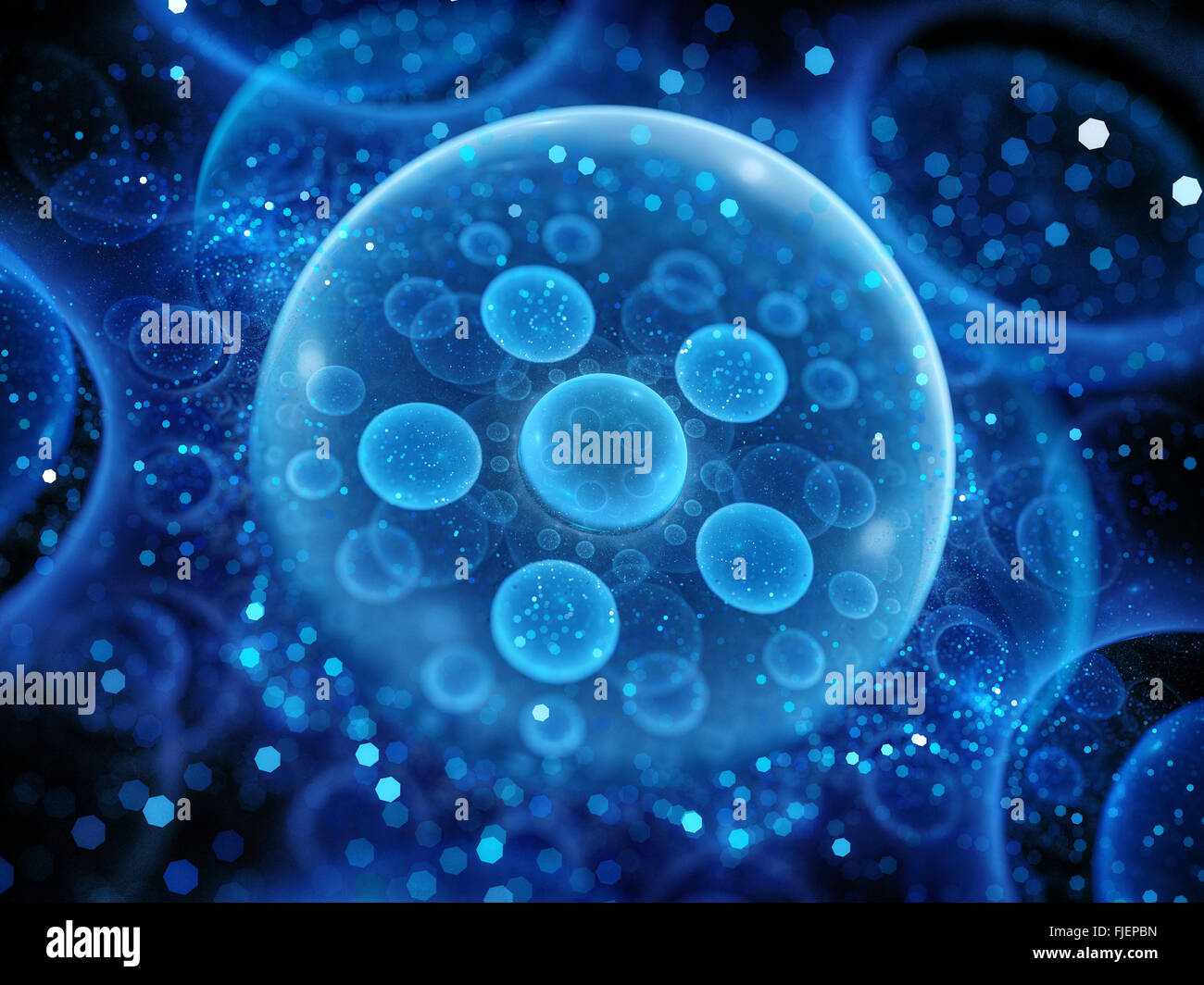 Blau Leuchtende Paralleluniversen Bubble Modell Computergenerierten Abstrakten Hintergrund Stockfotografie Alamy