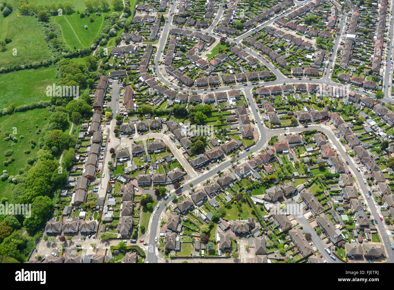 Eine Luftaufnahme des Gebiets Collier Zeile Romford, Greater London Stockfoto