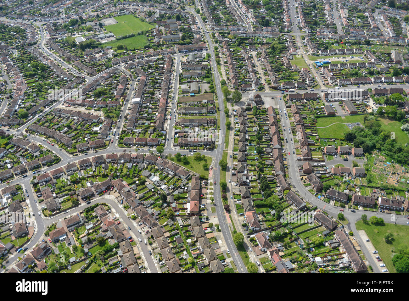 Eine Luftaufnahme des Gebiets Collier Zeile Romford, Greater London Stockfoto