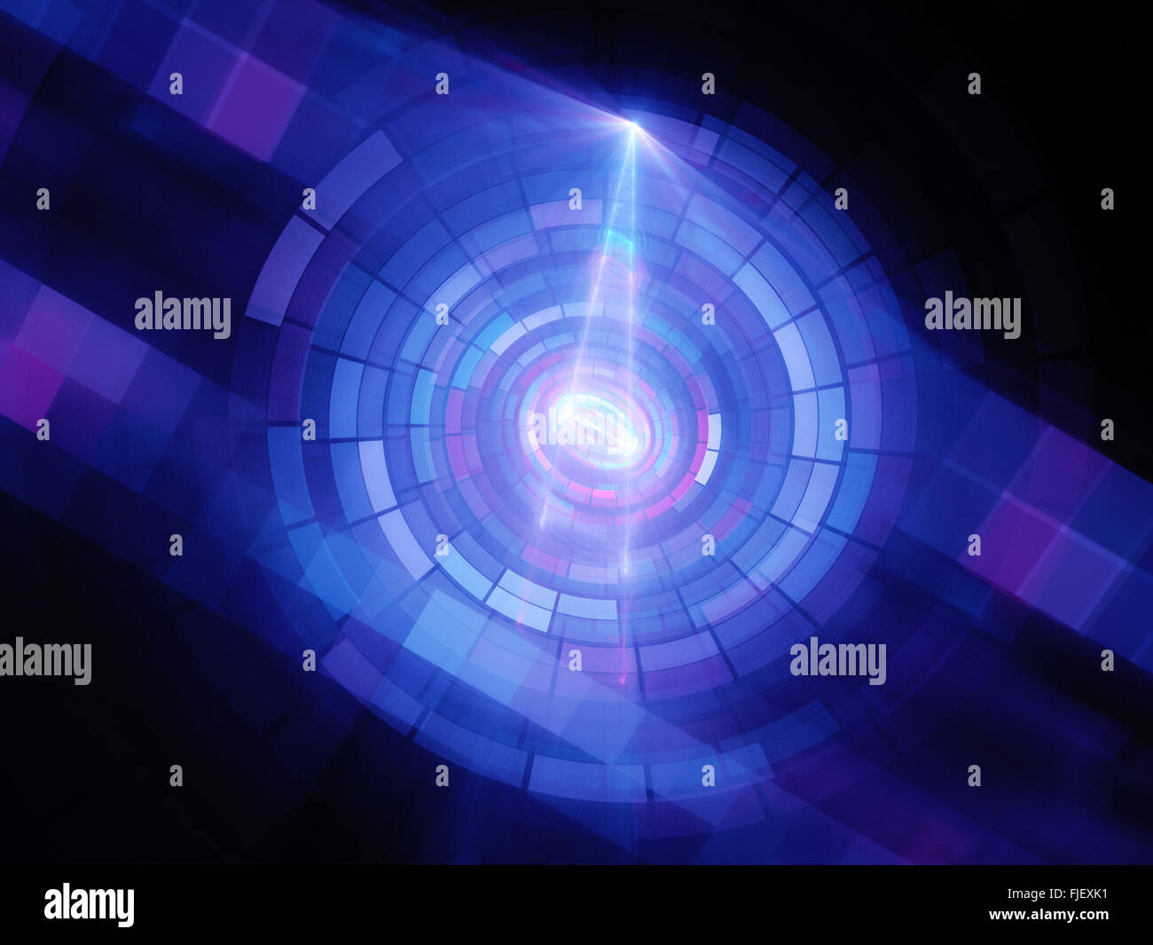 Blau leuchtende Quantencomputer, computergenerierten abstrakten Hintergrund Stockfoto