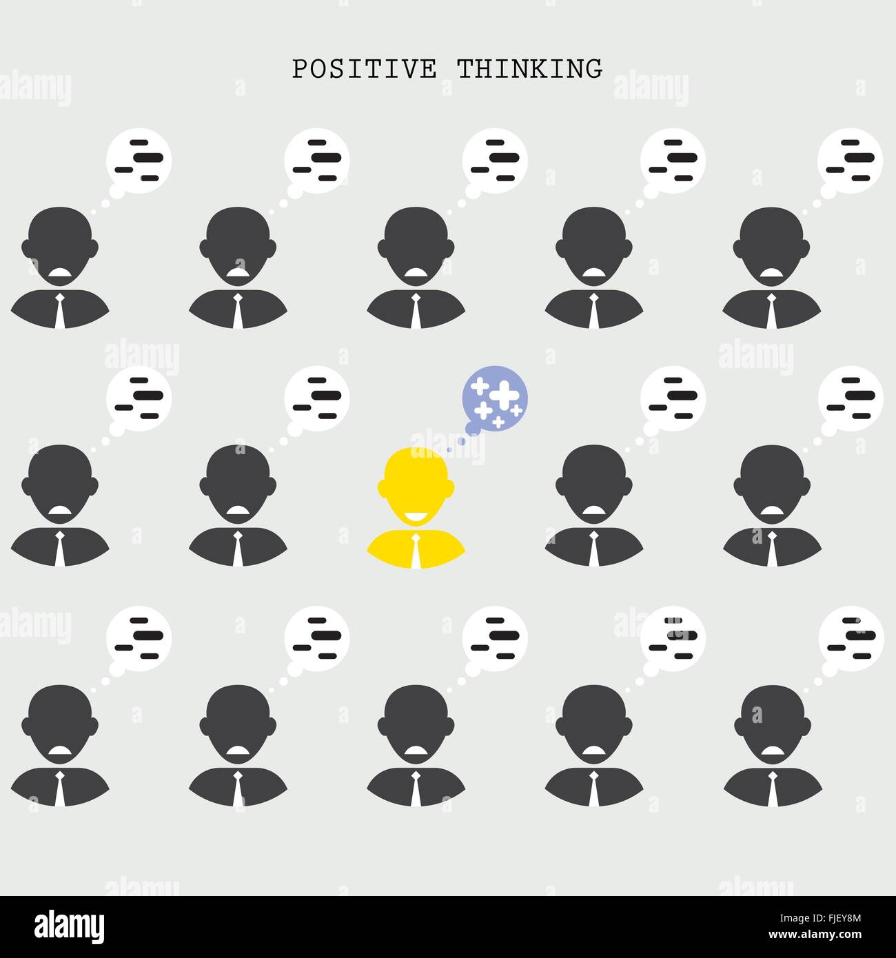 Positives Denken-Konzept. Auf der Suche nach Talent. Suche nach Geschäftsmann. Vektor-illustration Stock Vektor