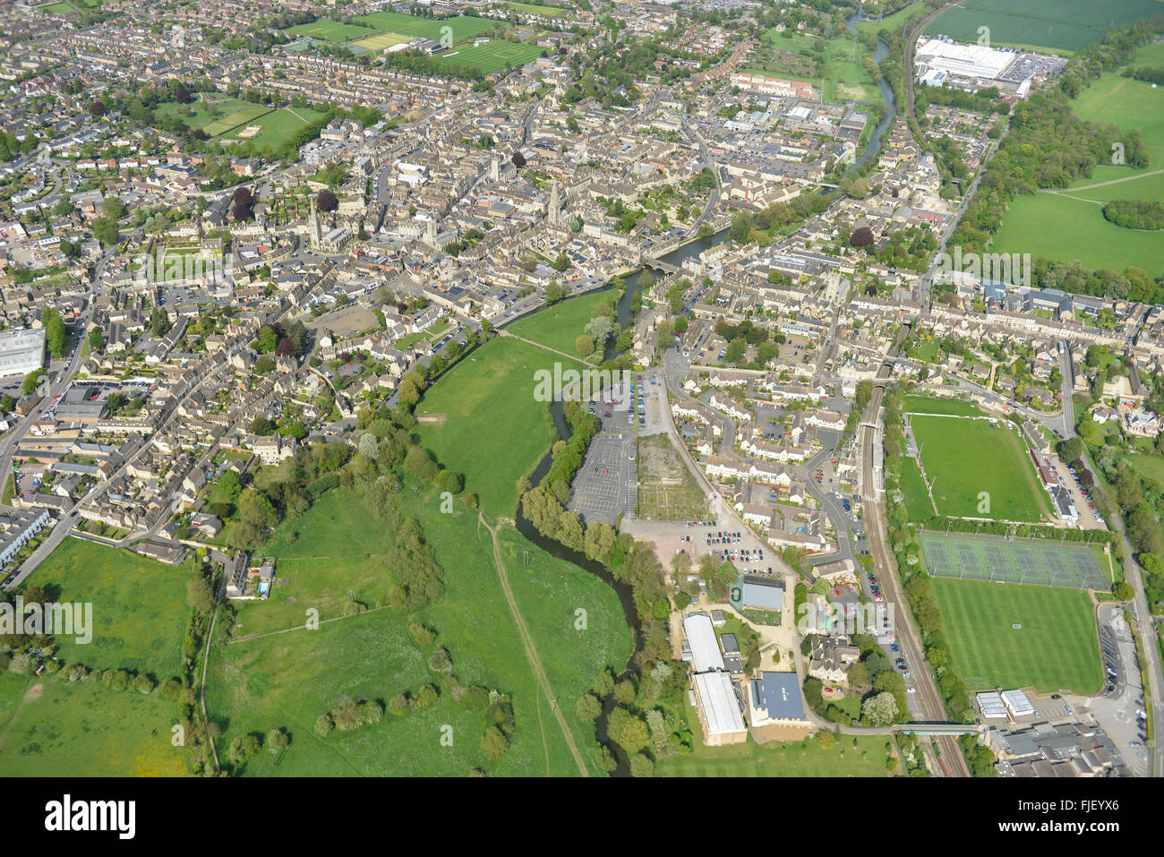 Allgemeine Luftaufnahmen von Lincolnshire Stadt von Stamford Stockfoto