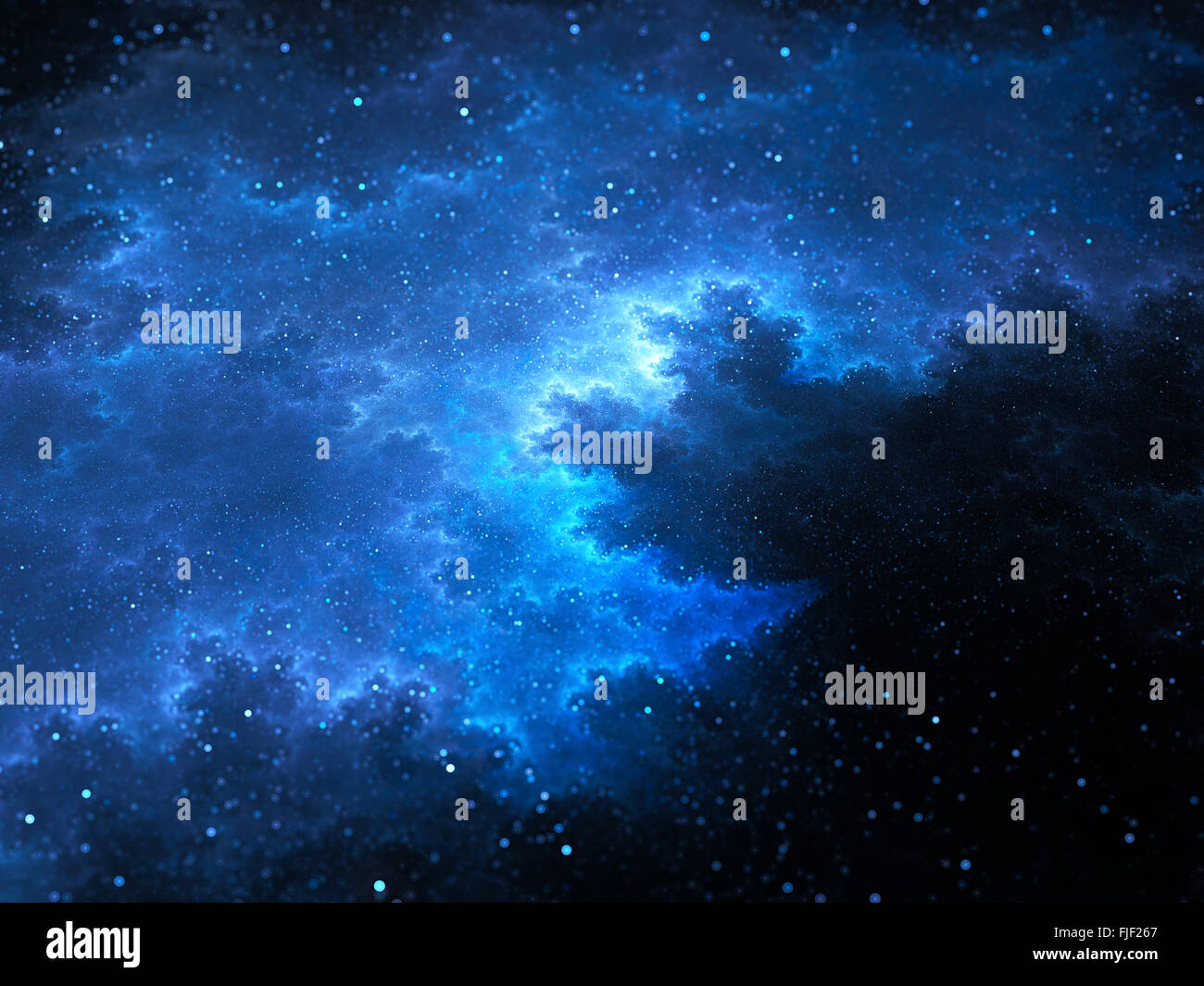 Magischen Raum Nebel Fraktal mit Sternen, Computer generierte abstrakten Hintergrund Stockfoto