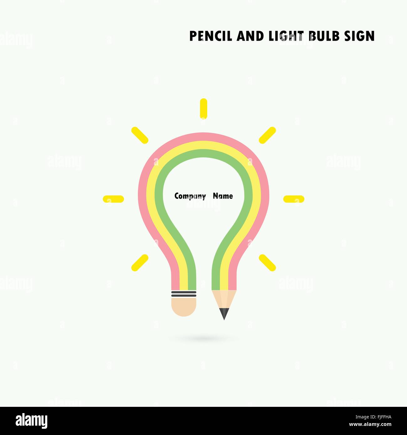 Bleistift und Glühbirne auf Hintergrund. Bildungskonzept. Vektor-illustration Stock Vektor