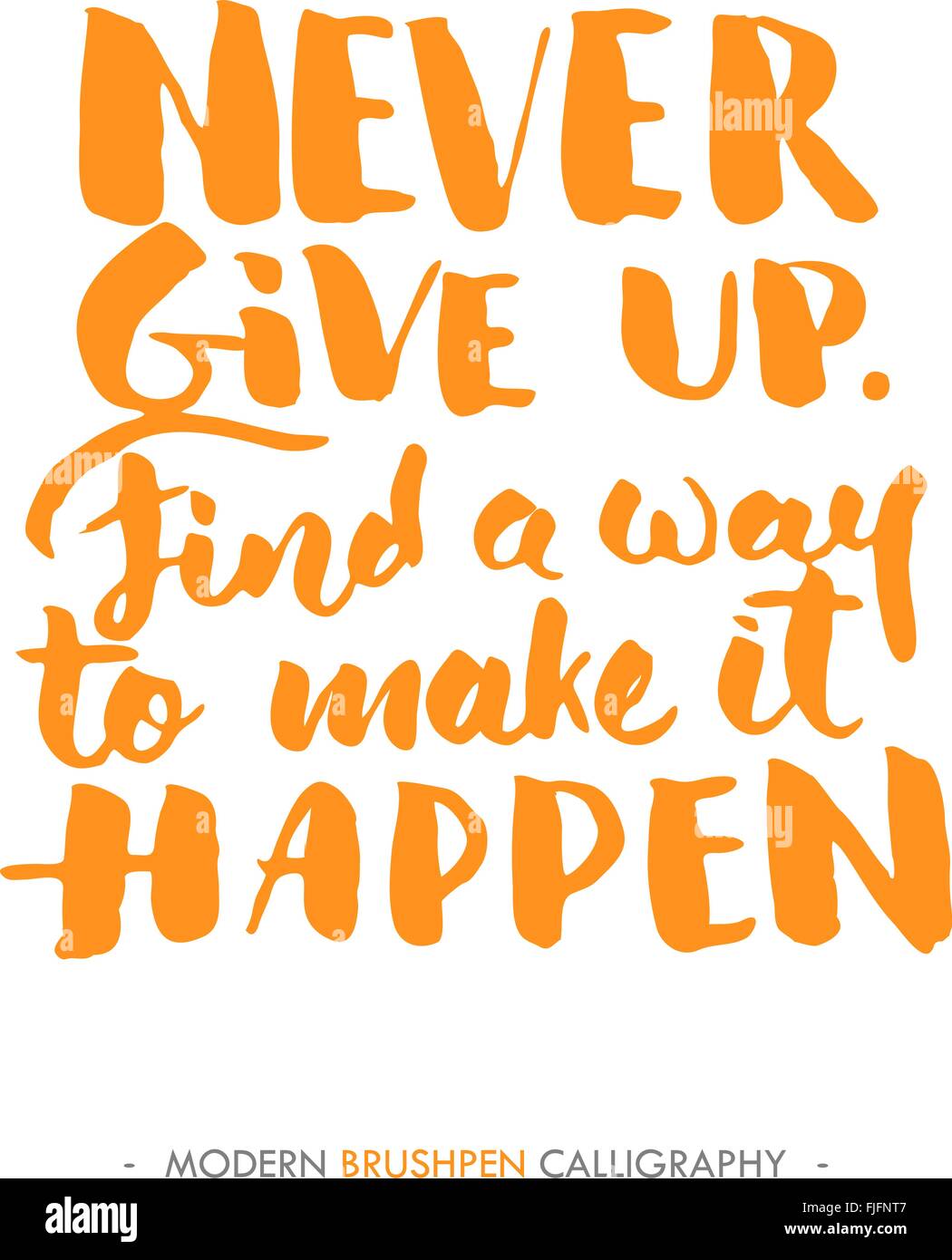 Inspirierend Zitat Never Give Up Für Grußkarten Vektor