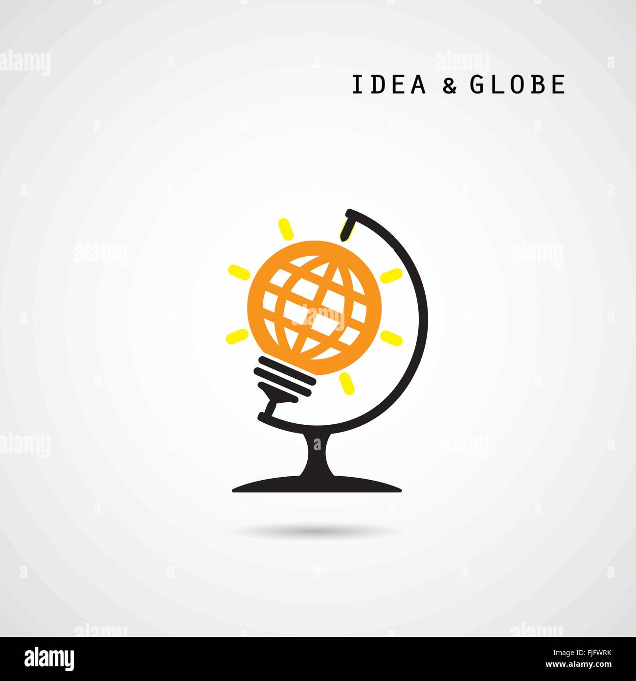 Kreative Birne abstrakte Vektor-Logo-Design und Globus unterzeichnen. Firmenkundengeschäft industrielle kreative Logo Symbol. Stock Vektor