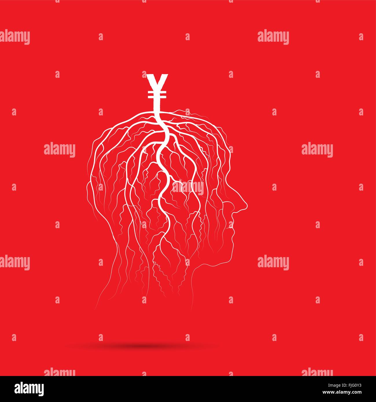 Baum der Business-Shooting wachsen am menschlichen Kopf Symbol. Wirtschaft und Industrie Idee Konzept. Vektor-illustration Stock Vektor