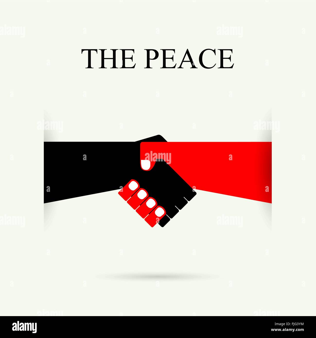 Handshake abstrakte Zeichen Vektor-Design-Vorlage. Pfirsich aus Welt-Konzept. Vektor-illustration Stock Vektor