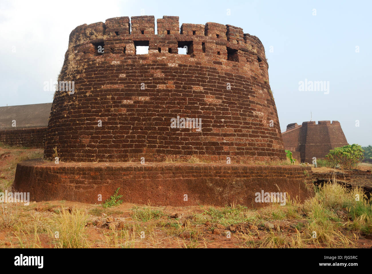 Bekal Forts, Kasargod, Kerala, Indien. Diese massive Festung wurde von Shivappa Nayak in 1650AD gebaut. Stockfoto