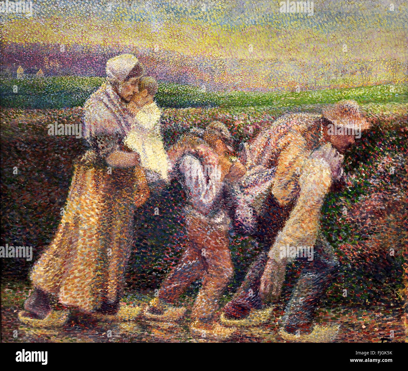 Im Morgengrauen Sie (Morgen - nach dem Streik) Jan Toorop (Johannes Theodorus) 1858-1928 niederländischen indonesischen Symbolik - Jugendstil - Pointillismus Maler Niederlande Stockfoto