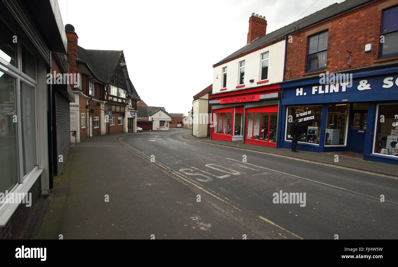 Main Street in Shirebrook, Derbyshire England UK Stockfoto