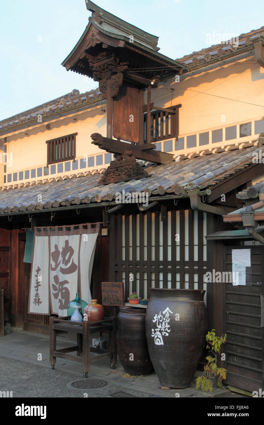 Japan, Kurashiki, Sake Shop, typische Architektur, Stockfoto