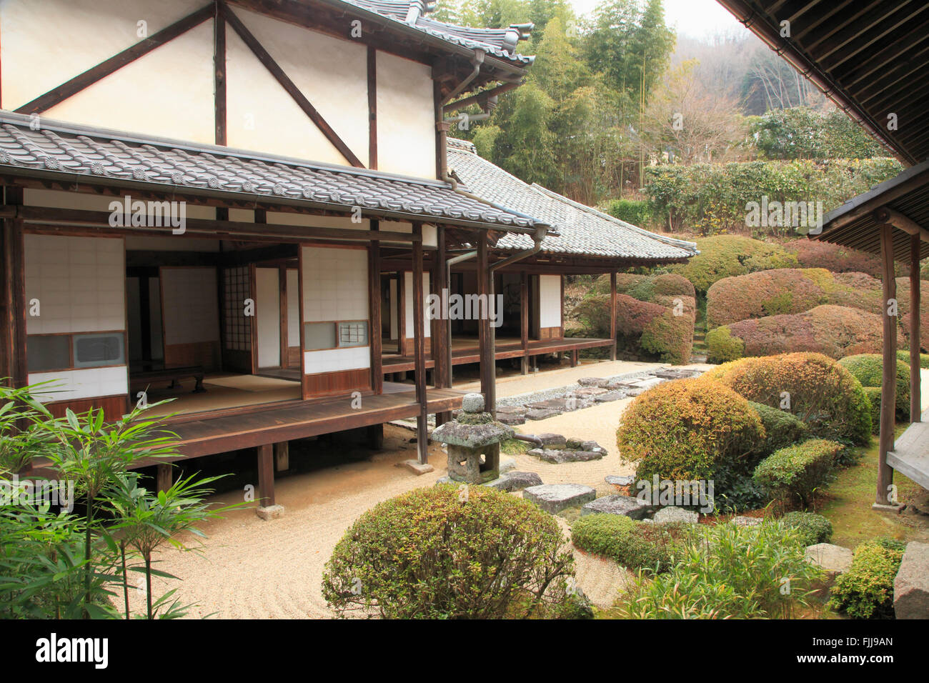 Japan, Takahashi, Raikyuji Tempel, Garten, Präfektur Okayama Stockfoto