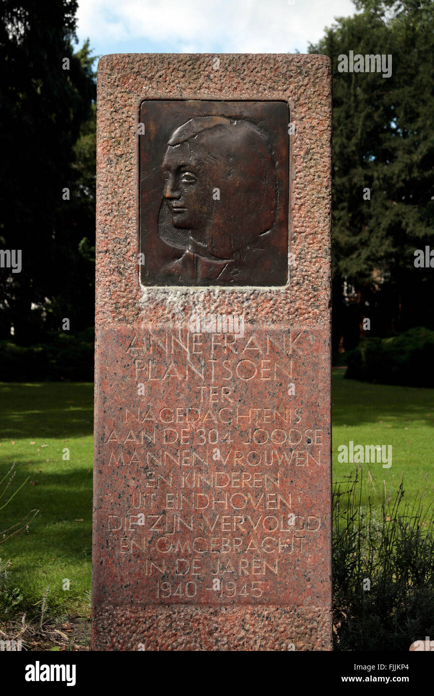 Denkmal im Anne-Frank-Park in Eindhoven, Noord-Brabant, Niederlande. Stockfoto
