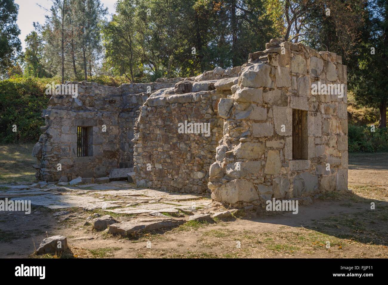 Gefängnis-Ruine, Marshall Gold Discovery State Historic Park, Coloma, Kalifornien. Stockfoto