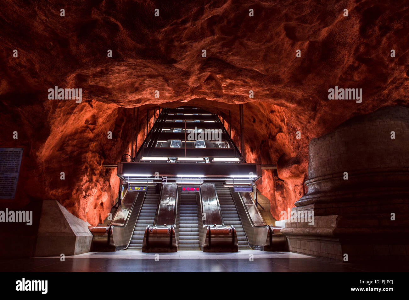 Stockholm, Schweden, innere Radhuset u-Bahn-Station Stockfoto