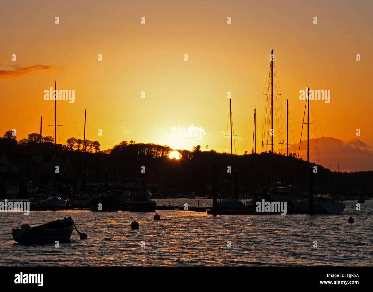 Crosshaven, County Cork, Irland bei Sonnenuntergang. Stockfoto