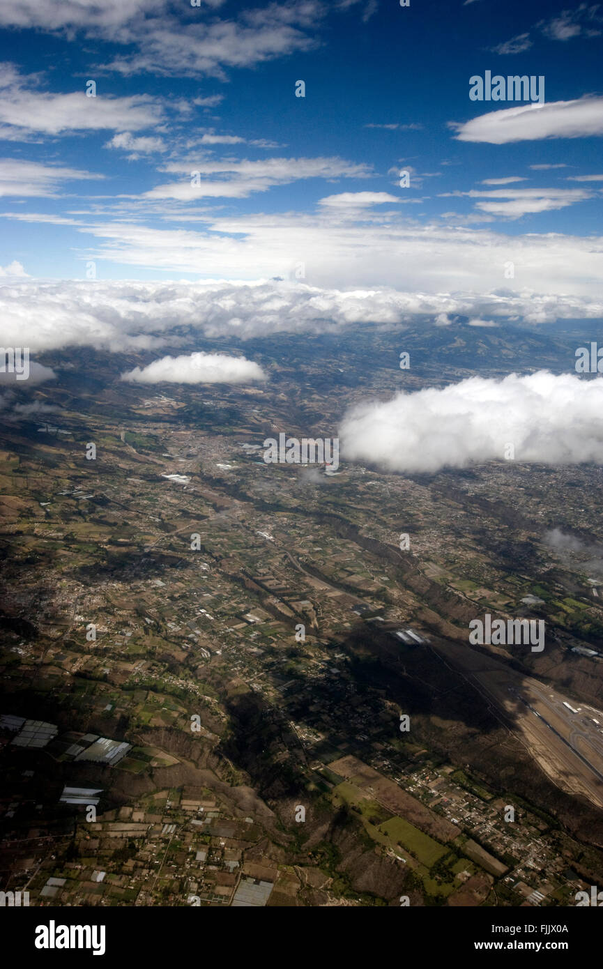 Luftaufnahme von Quito, Ecuador Stockfoto