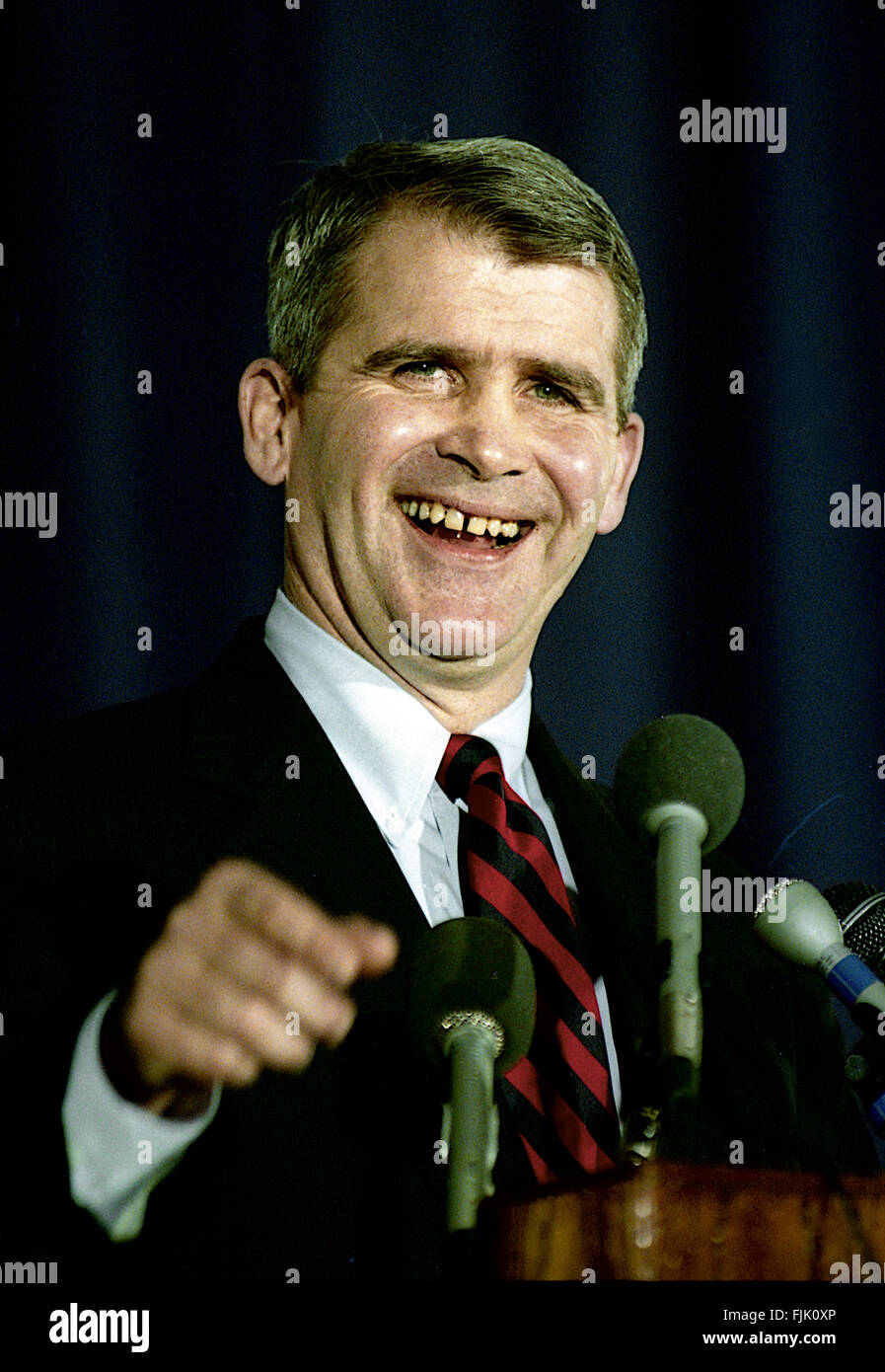 Washington, DC. 19.02.1992 befasst sich mit die Jahrestagung CPAC Lt. Colonel Oliver North.  Bildnachweis: Mark Reinstein Stockfoto