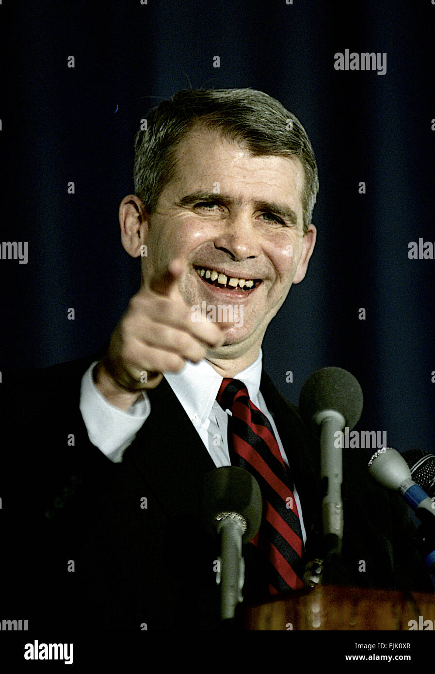 Washington, DC. 19.02.1992 befasst sich mit die Jahrestagung CPAC Lt. Colonel Oliver North.  Bildnachweis: Mark Reinstein Stockfoto